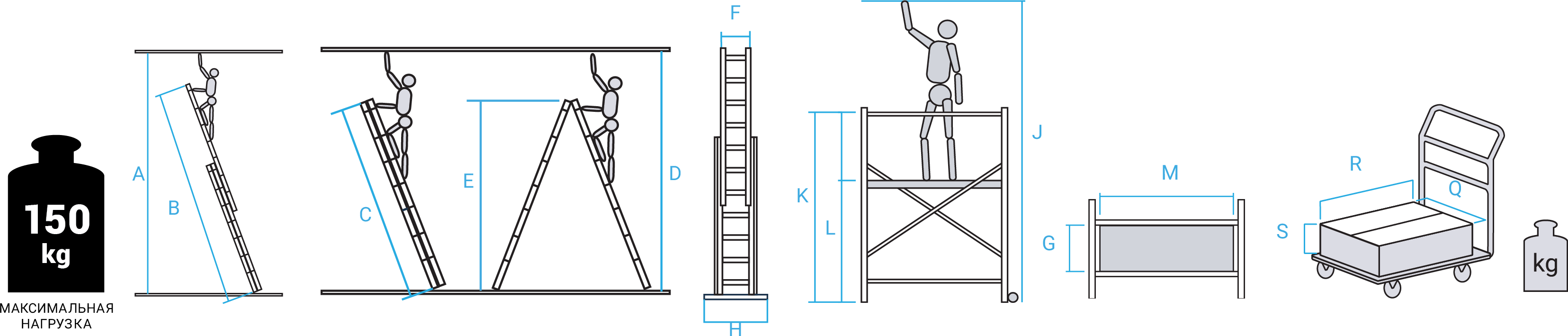 Схема: Лестница-помост 3в1 Nv1415