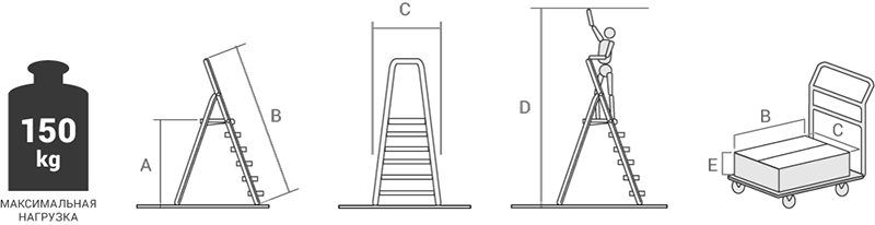 Схема: Стремянка алюминиевая NV1150