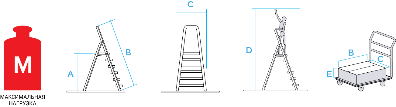 Схема: Профессиональная алюминиевая стремянка NV&nbsp;3110