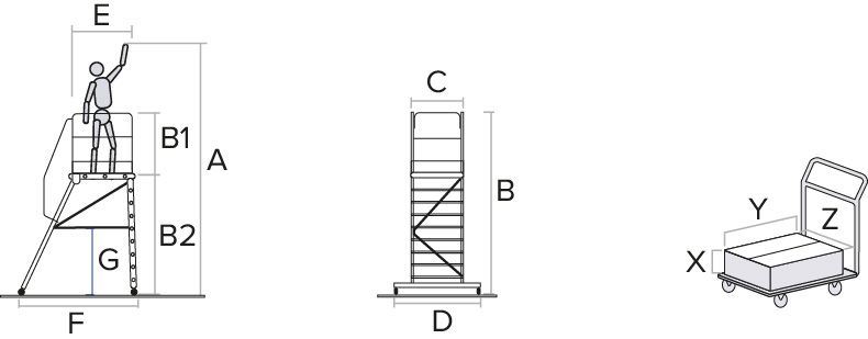 Передвижная лестница-подмости с платформой NV 5511