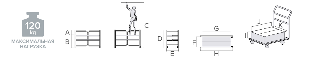 Схема: Вышка-тура складная с рабочей высотой до 2,8 м NV 1460