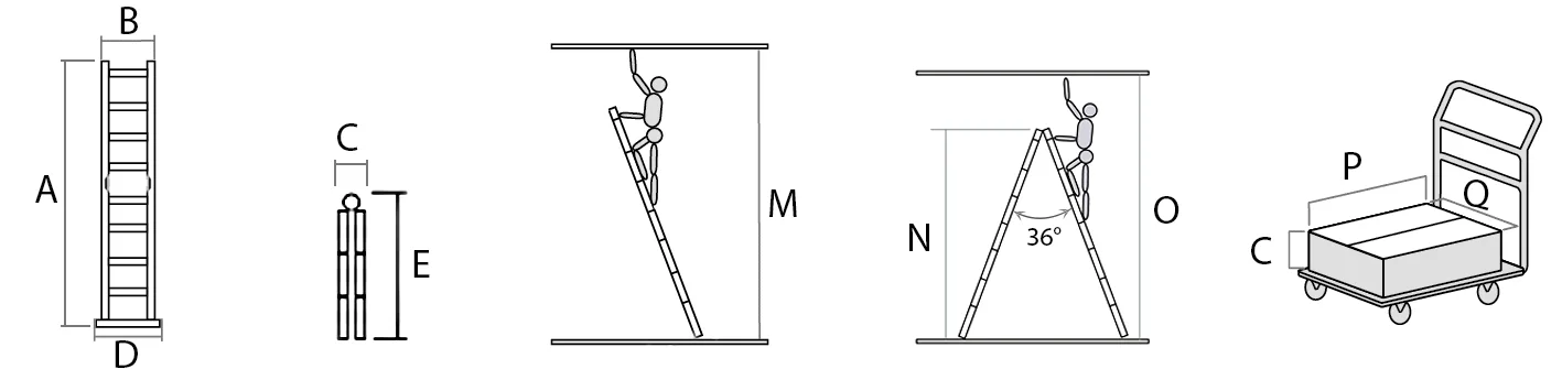 Схема: стремянка алюминиевая nv1110