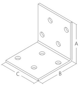 Крепежный уголок усиленный 50*50*35*2,5 мм 