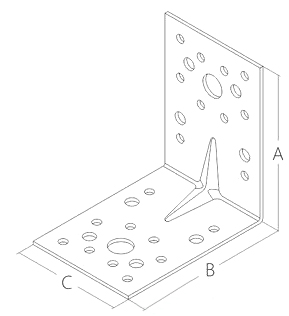 Крепежный уголок усиленный 50*50*36*2 мм 