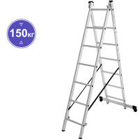 Лестница алюминиевая двухсекционная 2x7 ступеней NV1220 Новая высота 1220207