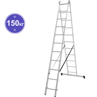 Лестница алюминиевая двухсекционная 2x11 ступеней NV1220 Новая высота 1220211