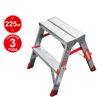 Стремянка профессиональная алюминиевая 2x2 ступени двухсторонняя NV312 Новая высота 3120202