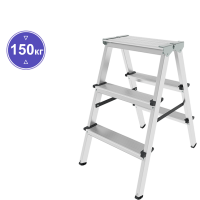 Стремянка алюминиевая двухсторонняя 2x3 ступени NV 112 Новая высота 1120203