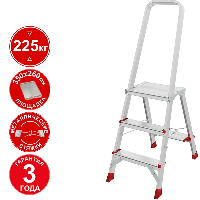 Стремянка профессиональная алюминиевая 3 ступени с большой площадкой NV3130 Новая высота 3130103