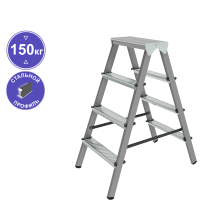 Стремянка стальная 2x4 ступени двухсторонняя NV1160 Новая высота 1160204