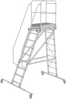 Индустриальная передвижная лестница-подмости 9 ступеней с платформой и ограждением NV5510 Новая высота 5510109
