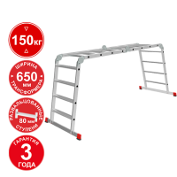 Лестница-трансформер профессиональная 4x4 развальцованных ступеней 80 мм ширина 650 мм NV3325 Новая высота 3325404