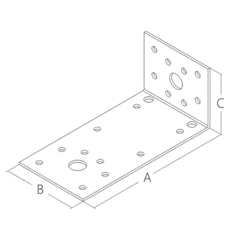 140x40x40*2 мм Крепежный уголок ассиметричный KUAS