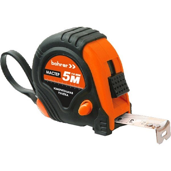 5м х 19мм рулетка 3 фикс., обрезин. корпус Мастер Bohrer 41020519