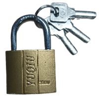 Замок 38 мм SFB навесной желтый защёлкивающийся FD-1361