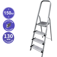 Стремянка алюминий-сталь 4 ступени 130 мм NV1137 Новая высота 1137104