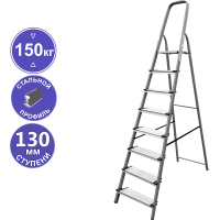 Стремянка алюминий-сталь 8 ступеней 130 мм NV1137 Новая высота 1137108