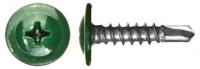 4,2x19 мм Саморез с прессшайбой со сверлом RAL 6005 зеленый