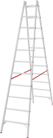 Стремянка алюминиевая двухсторонняя 2x11 ступеней профессиональная NV5123 Новая высота 5123211