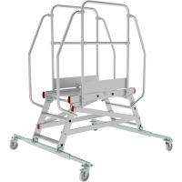 Индустриальная передвижная двухсторонняя лестница-подмости с платформой 2x3 ступеней NV5520 Новая высота 5520203