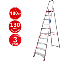 Стремянка профессиональная алюминиевая 10 ступеней 130 мм NV3117 Новая высота 3117110