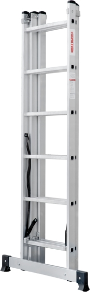 Лестница алюминиевая трехсекционная 3x6 ступеней NV123 Новая высота 1230306