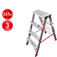 Стремянка профессиональная алюминиевая 2x4 ступени двухсторонняя NV312 Новая высота 3120204