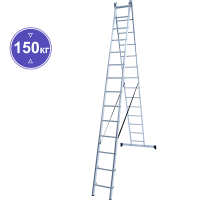 Лестница алюминиевая двухсекционная 2x14 ступеней NV1220 Новая высота 1220214