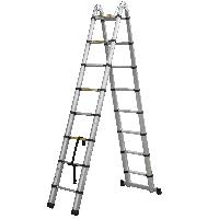 Лестница телескопическая 5/2,5 м двухсекционная алюминиевая 2x8 ступеней Новая Высота 2311208ТЛ