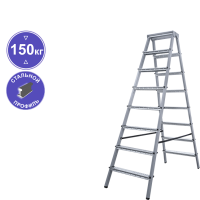 Стремянка стальная двухсторонняя 2x8 ступеней NV1160 Новая высота 1160208