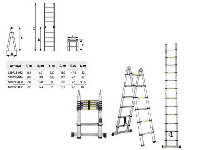 Лестница телескопическая 2-x секционная алюмюминиевая 2x10 ступеней STARTUL ST9733-062