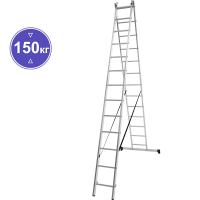 Лестница алюминиевая двухсекционная 2x13 ступеней NV1220 Новая высота 1220213