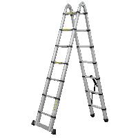 Лестница телескопическая 4,4/2,2 м двухсекционная алюминиевая 2x7 ступеней Новая Высота 2311207ТЛ