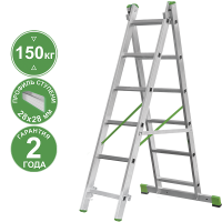 Лестница алюминиевая двухсекционная 2x6 ступеней NV2220 Новая высота 2220206