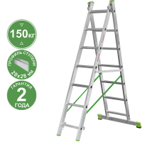 Лестница алюминиевая двухсекционная 2x7 ступеней NV2220 Новая высота 2220207