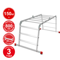 Лестница-трансформер профессиональная 4х3 развальцованных ступеней ширина 800 мм NV3326 Новая высота 3326403