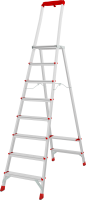 Стремянка односторонняя алюминиевая 8 ступеней профессиональная площадка 350х260 мм органайзер NV 3135 Новая Высота 3135108