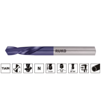 2,1x12/38 мм Сверло короткое TiAlN HSS-E Co-5 % DIN 1897 RUKO 202021EF