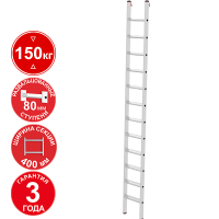 Лестница профессиональная алюминиевая односекционная 12 развальцованных ступеней NV3214 Новая высота 3214112