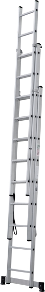Лестница алюминиевая трехсекционная 3x9 ступеней NV123 Новая высота 1230309