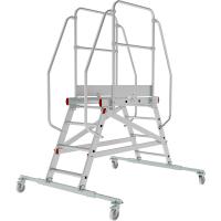 Индустриальная передвижная двухсторонняя лестница-подмости с платформой 2x4 ступеней NV5520 Новая высота 5520204