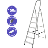 Стремянка алюминий-сталь 7 ступеней NV1130 Новая высота 1130107
