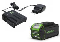 Комплект 40В Батарея аккумуляторная G40B4 4 А/ч  и Зарядное устройство G40UCM2M 2A Greenworks