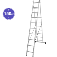 Лестница алюминиевая двухсекционная 2x10 ступеней NV1220 Новая высота 1220210