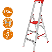 Стремянка индустриальная алюминиевая 3 развальцованные ступени органайзер NV5115 Новая высота 5115103