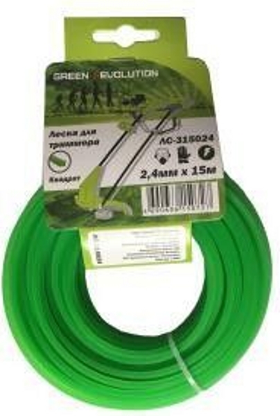 Леска для триммера 2,4х15м "квадрат" Green Revolution ЛС-315024