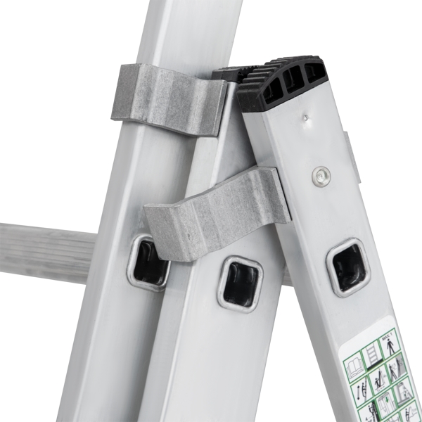 Лестница алюминиевая трехсекционная 3x6 ступеней NV123 Новая высота 1230306