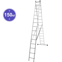 Лестница алюминиевая двухсекционная 2x15 ступеней NV1220 Новая высота 1220215