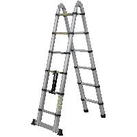 Лестница телескопическая 3,8/1,9 м двухсекционная алюминиевая 2x6 ступеней Новая Высота 2311206ТЛ