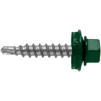 4,8x38 мм Саморез кровельный RAL6005 в дерево темно-зеленый